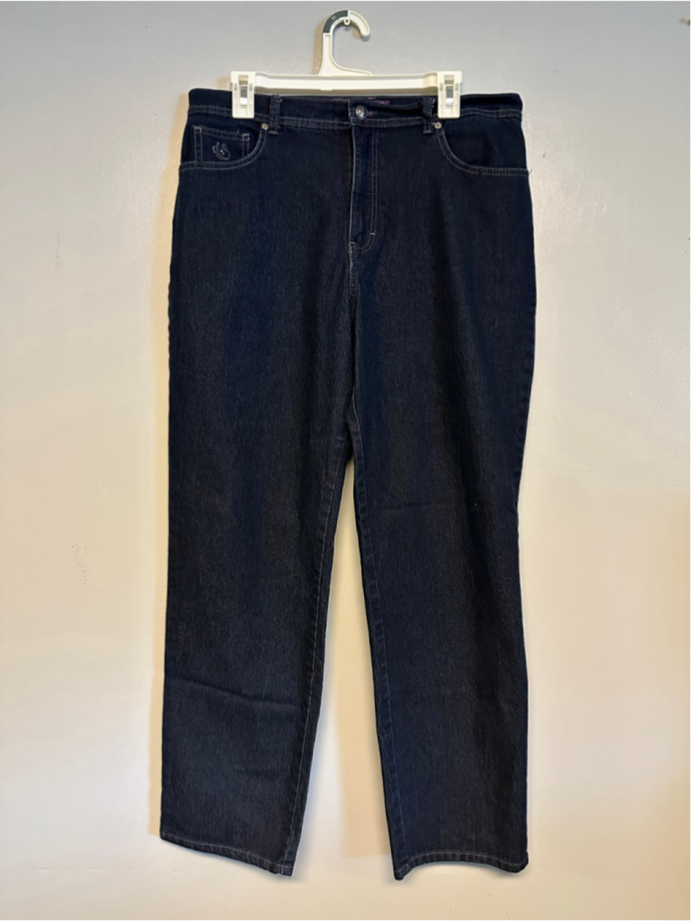 Gloria Vanderbilt Amanda Straight Leg Jeans Dark Blue Size 14